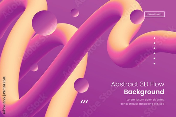 Fototapeta Abstract design background with 3d flow shapes 8