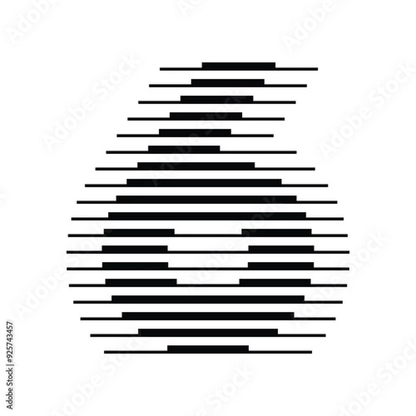 Fototapeta Number 6 with Abstract Line Pattern Isolated On White Background