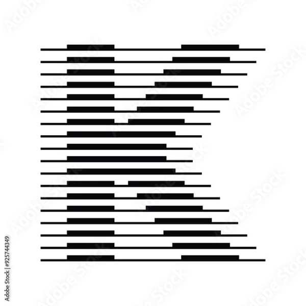 Fototapeta Letter K Logo with Abstract Line Pattern