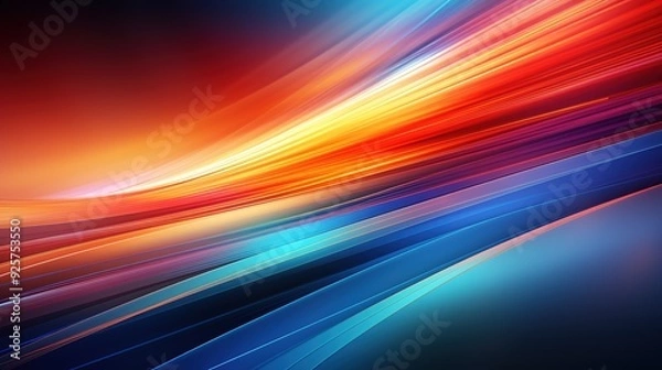 Fototapeta Abstract background with colorful, dynamic, diagonal lines.