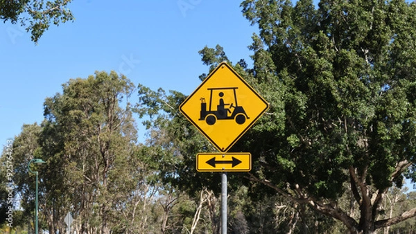 Obraz Golf Cart Road Sign