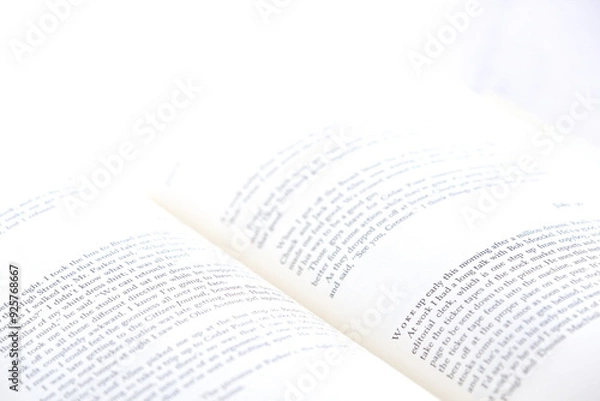 Fototapeta 英語の本のページを開いて、のんびり読書を楽しんでいるイメージ
