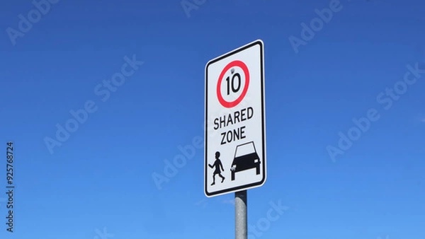 Obraz Shared Zone 10km Road Sign