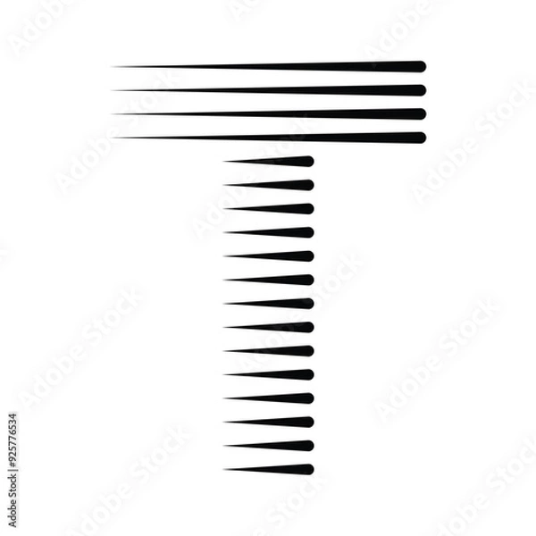 Obraz Letter T Logo with Abstract Line Pattern