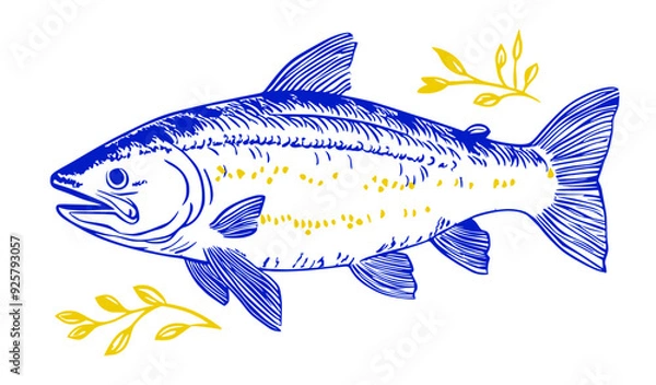 Obraz Salmon vector Illustration.