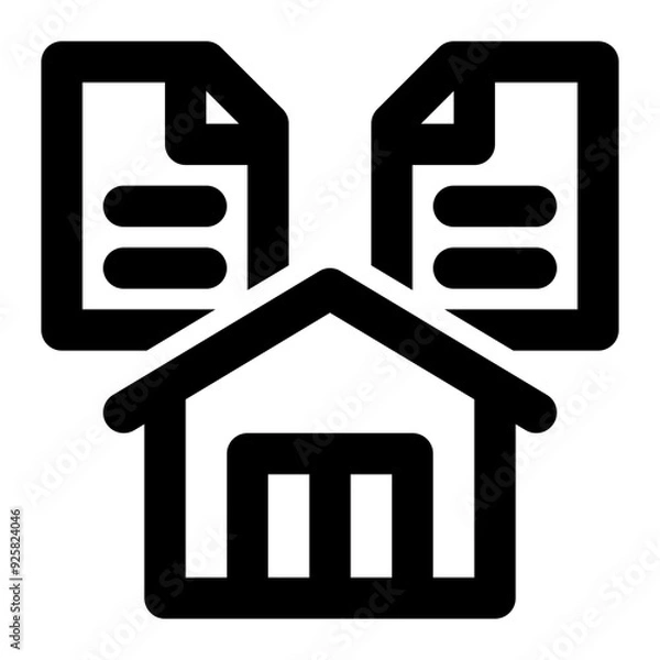 Obraz data warehouse, big data, data repository, data storage, data center, inventory data outline icon