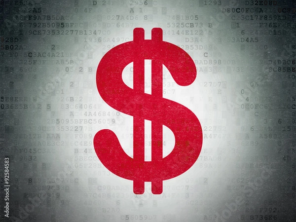 Fototapeta Currency concept: Dollar on Digital Paper background