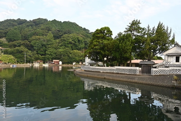 Obraz 静岡県松崎町の川沿いの風景