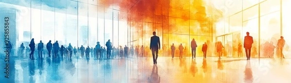 Fototapeta A panoramic shot of a recruitment drive aimed at attracting diverse talent and promoting career growth