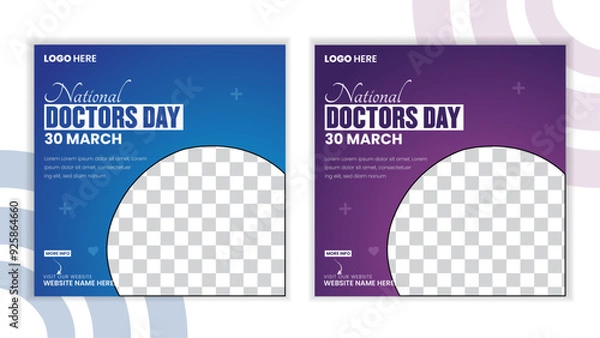 Obraz International doctor day social media post design for a brading medical hospitals 