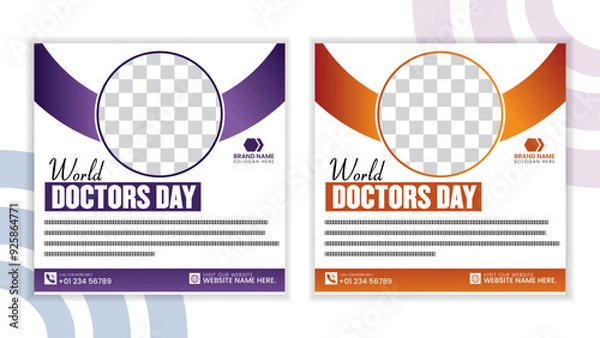 Obraz International doctor day social media post design for a brading medical hospitals 