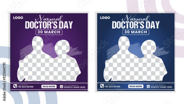 Obraz International doctor day social media post design for a brading medical hospitals 