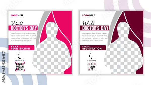 Obraz International doctor day social media post design for a brading medical hospitals 