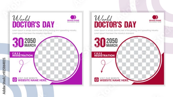 Obraz International doctor day social media post design for a brading medical hospitals 