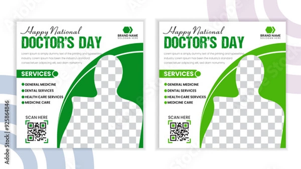 Obraz International doctor day social media post design for a brading medical hospitals 