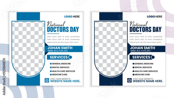 Obraz International doctor day social media post design for a brading medical hospitals 
