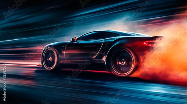 Fototapeta Drive fast, speed on the art of challenging control