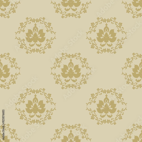 Fototapeta Classic Damask Seamless
Pattern, Vector Illustration for Elegant Textile
Design