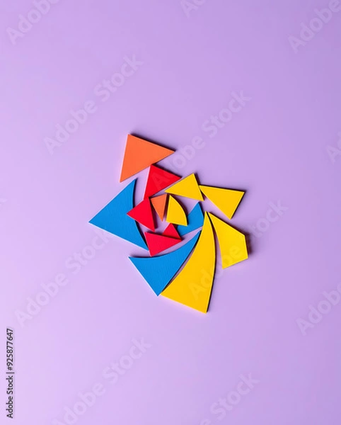 Fototapeta Geometric Swirl on Solid Background