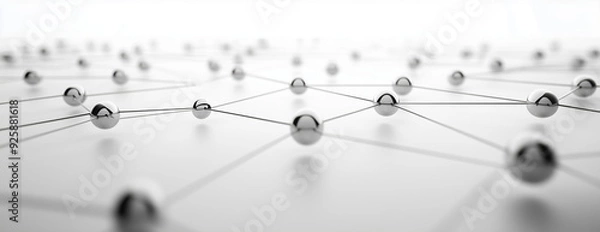 Obraz Networking, linking, connect, neuron network. meshwork of nodes. Linking entities.
