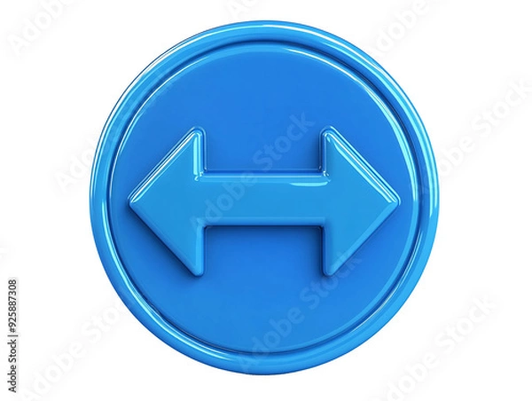 Fototapeta a blue circular object with two arrows