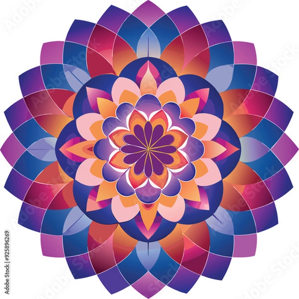 Obraz Simple mandala design for coloring. Vector floral mandala