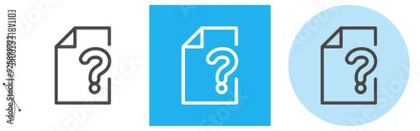 Obraz 不明の書類、資料、文書などのドキュメント｜ライン・アイコン　[線の編集可能]