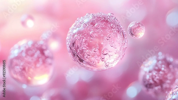 Obraz pink molecule skin cosmetic concept