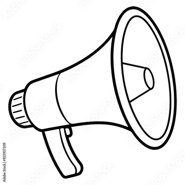 Obraz Megaphone line art vector illustration