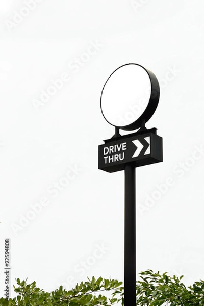 Obraz  Drive thru pole signage