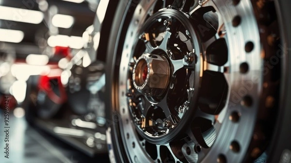 Fototapeta High-Performance Racing Car Brake System - Precision Engineering and Quality Materials