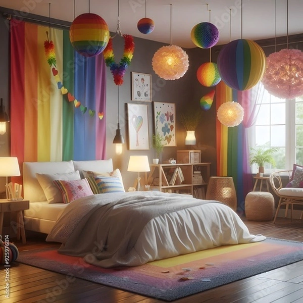 Obraz Rainbow Decor Bedroom Interior Design