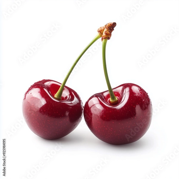 Fototapeta Red Cherry, Isolated on white background
