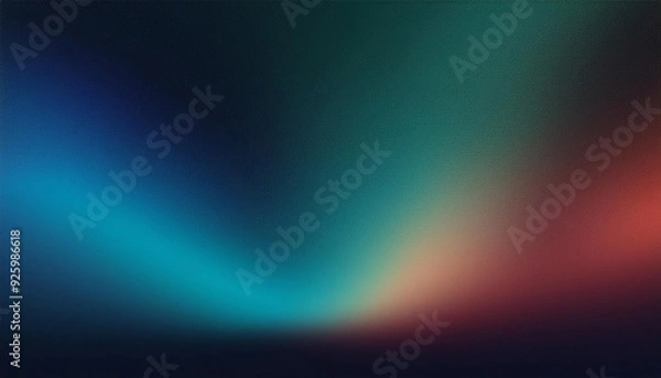 Fototapeta aurora borealis abstract grainy gradient landscape, dark background banner poster