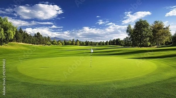 Fototapeta Serene Golf Course Putting Green
