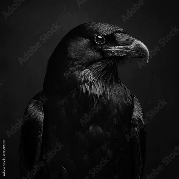 Obraz Black Raven in Dramatic Light