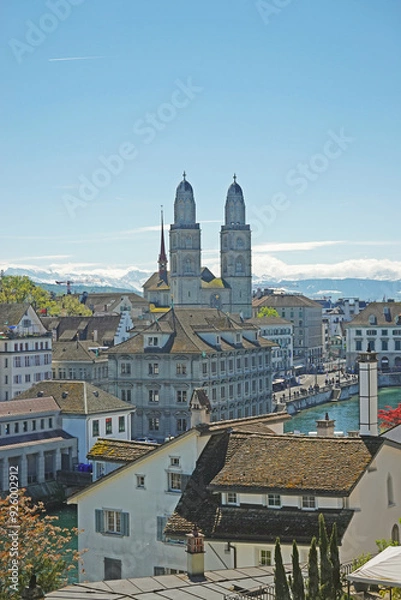Fototapeta Panorama of the center of Zurich, Switzerland