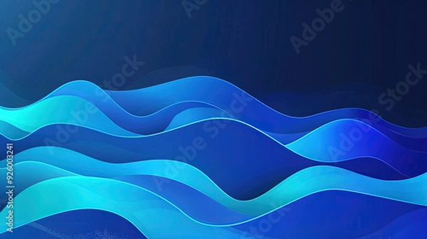 Fototapeta blue gradient background with wave 