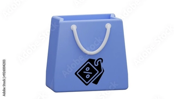 Fototapeta 2023 new blue shoping bag design  - 1
