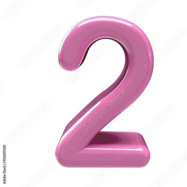 Fototapeta 3d  2 number pink alpha design  - 1