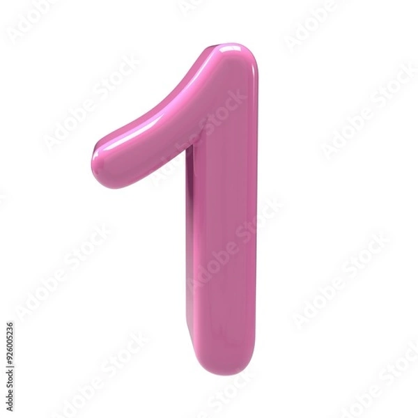 Fototapeta 3d  1 number pink  design  - 1