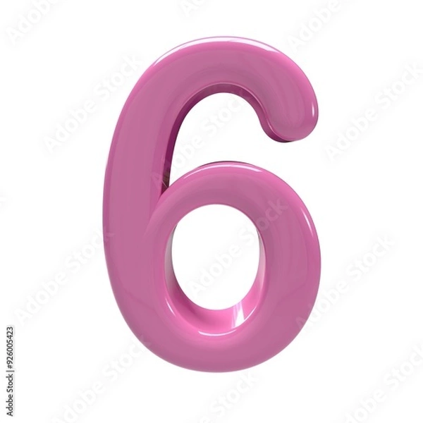 Fototapeta 3d  6 number pink alpha design  - 1