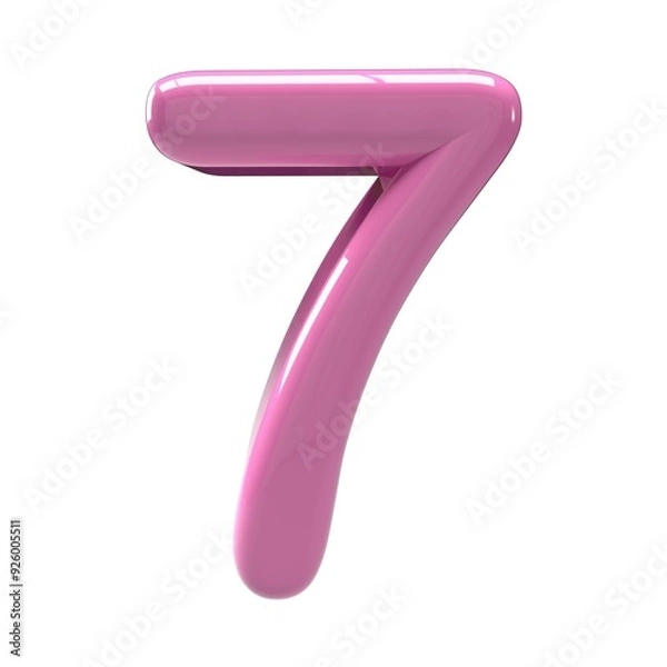 Fototapeta 3d  7 number pink alpha design  - 1