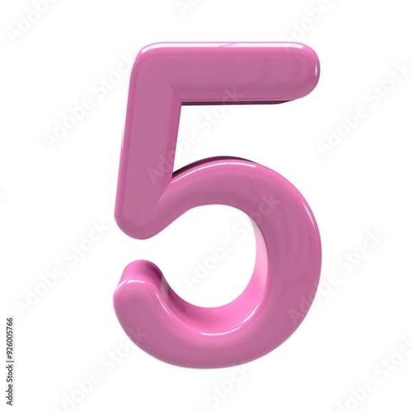 Fototapeta 3d  5 number pink alpha design  - 1