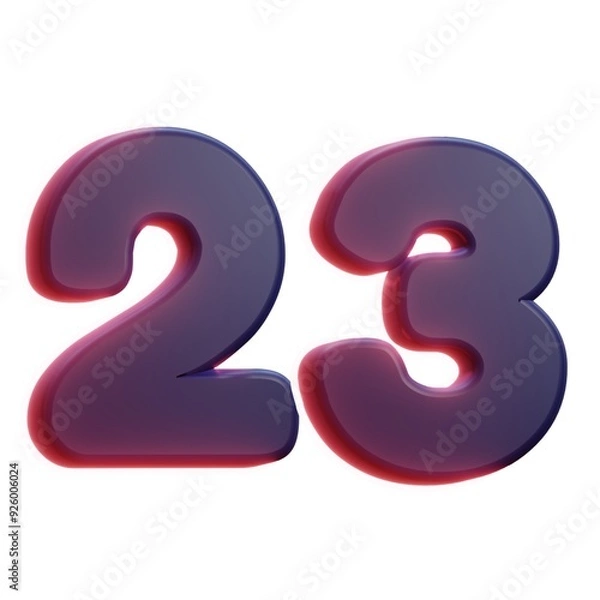 Fototapeta 3d  23 number red  design  - 1