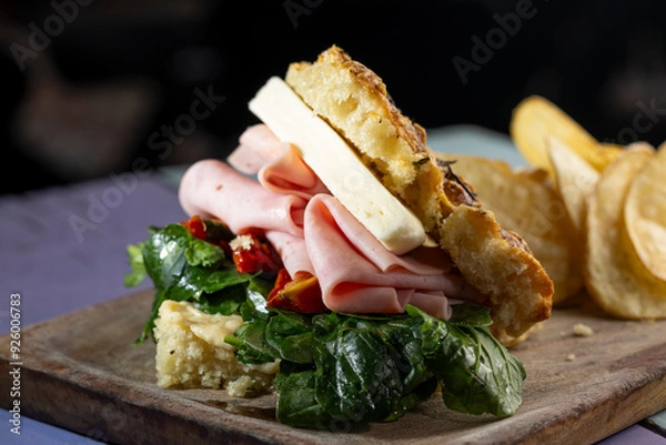 Fototapeta focaccia de mortadella 