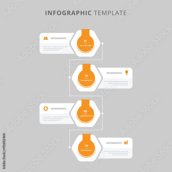 Obraz Presentation business infographic design elegant professional template with 4 step