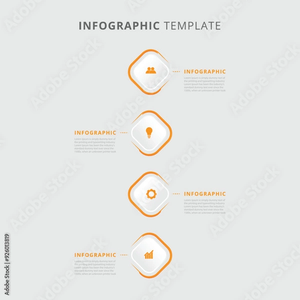 Fototapeta Vector infographic template with 4 options