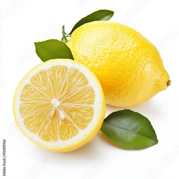 Obraz Yellow Lemon, Isolated on white background