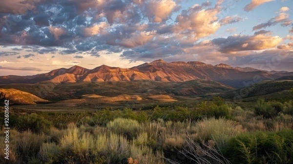 Obraz Mountain Range at Sunset